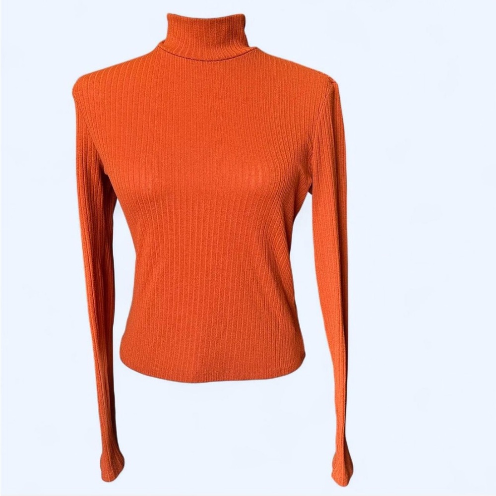 Pumpkin Orange Long Sleeve Mock Neck Velma Top
